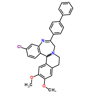 6-(4-Biphenylyl)-3-chloro-12,13-dimethoxy-9,10-dihydro-7h-isoquino(2,1-d)(1,4)benzodiazepine Structure,62206-10-4Structure