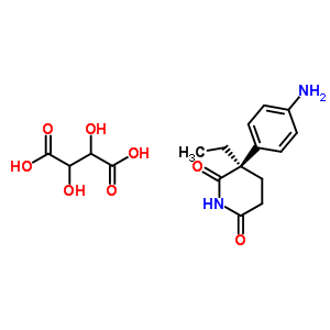 3-(4-氨基苯基)-3-乙基-2,6-哌啶二酮2,3-二羟基琥珀酸盐(1:1)结构式_62268-19-3结构式