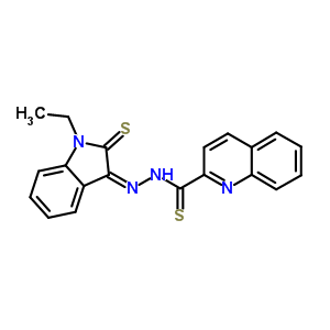 N-[(1-ethyl-2-sulfanylidene-indol-3-ylidene)amino]quinoline-2-carbothioamide Structure,62295-15-2Structure