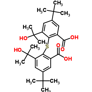 2-[2-Carboxy-6-(2-hydroxypropan-2-yl)-4-tert-butyl-phenyl]sulfanyl-3-(2-hydroxypropan-2-yl)-5-tert-butyl-benzoic acid Structure,62558-13-8Structure