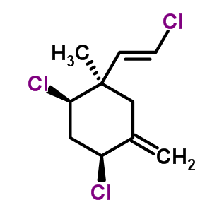 (1R)-2α,4α-二氯-1-[(e)-2-氯乙烯基]-1-甲基-5-亚甲基环己烷结构式_62560-51-4结构式