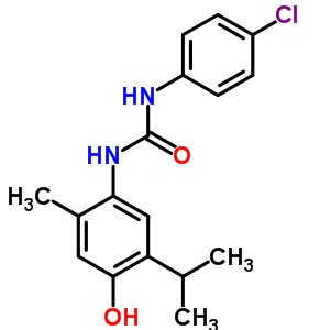 3-(4-氯苯基)-1-(4-羟基-2-甲基-5-丙烷-2-基-苯基)脲结构式_6275-60-1结构式