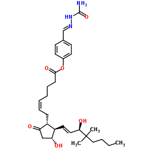 16,16-二甲基前列腺素 E2 4-苯甲醛缩氨基脲酯结构式_62845-71-0结构式