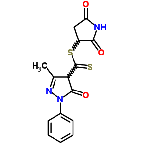 3-(3-Methyl-5-oxo-1-phenyl-4h-pyrazole-4-carbothioyl)sulfanylpyrrolidine-2,5-dione Structure,63018-28-0Structure