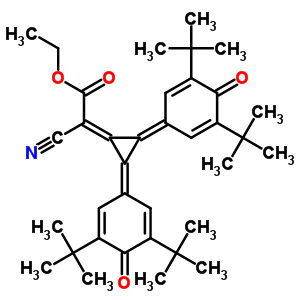 2-[2,3-Bis[3,5-bis(1,1-dimethylethyl)-4-oxo-2,5-cyclohexadien-1-ylidene]cyclopropylidene]-2-cyanoacetic acid ethyl ester Structure,63165-90-2Structure