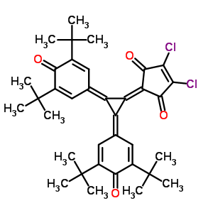 2-[2,3-双[3,5-双(1,1-二甲基乙基)-4-氧代-2,5-环己二烯-1-基]环亚丙基]-4,5-二氯-4-环戊烯-1,3-二酮结构式_63165-93-5结构式