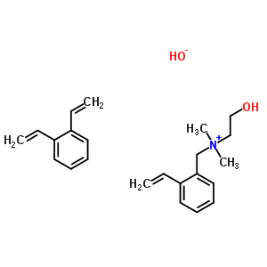 Ethenyl-n-(2-hydroxyethyl)-n,n-dimethyl-benzenemethanaminium hydroxide polymer with diethenylbenzene Structure,63181-96-4Structure