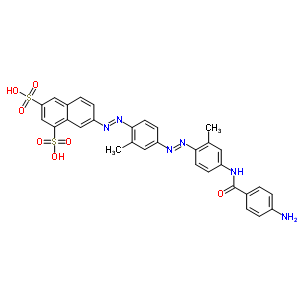 7-[[4-[[4-[(4-Aminobenzoyl)amino]-2-methylphenyl ]azo]-2-methylphenyl ]azo]-1,3-naphthalenedisulfonic acid Structure,63216-82-0Structure