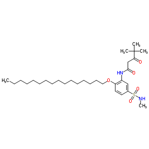 N-[2-(hexadecyloxy)-5-[(methylamino)sulphonyl ]phenyl ]-4,4-dimethyl-3-oxovaleramide Structure,63224-80-6Structure