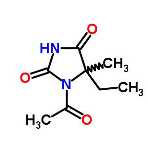 1-乙酰基-5-乙基-5-甲基-2,4-咪唑啉二酮结构式_6341-68-0结构式