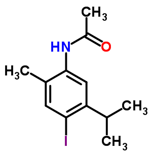 N-[4-碘-2-甲基-5-(1-甲基乙基)苯基]-乙酰胺结构式_6342-83-2结构式