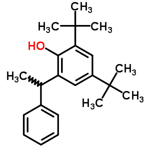 2,4-Bis(1,1-dimethylethyl)-6-(1-phenylethyl)phenol Structure,63428-98-8Structure