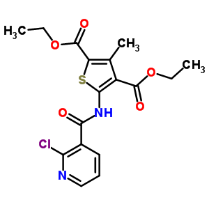 Diethyl 5-[(2-chloropyridine-3-carbonyl)amino]-3-methyl-thiophene-2,4-dicarboxylate Structure,6343-48-2Structure