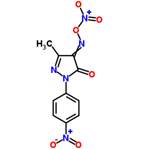 3-Methyl-1-(4-nitrophenyl)-4-[[(nitro)oxy]imino]-1h-pyrazol-5(4h)-one Structure,63549-42-8Structure