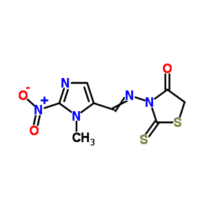 3-[(3-Methyl-2-nitro-imidazol-4-yl)methylideneamino]-2-sulfanylidene-thiazolidin-4-one Structure,63551-52-0Structure