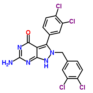 6-氨基-3-(3,4-二氯苯基)-2-[(3,4-二氯苯基)甲基]-1,2-二氢-4H-吡唑并[3,4-d]嘧啶-4-酮结构式_63603-97-4结构式