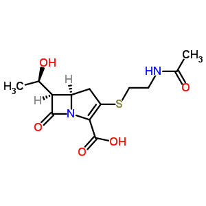 (5R,6s)-3-[[2-(acetylamino)ethyl ]thio]-6-[(r)-1-hydroxyethyl ]-7-oxo-1-azabicyclo[3.2.0]hept-2-ene-2-carboxylic acid Structure,63701-32-6Structure