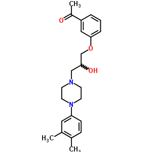 1-(3-乙酰基苯氧基)-3-[4-(3,4-二甲基苯基)-1-哌嗪]-2-丙醇结构式_63715-98-0结构式