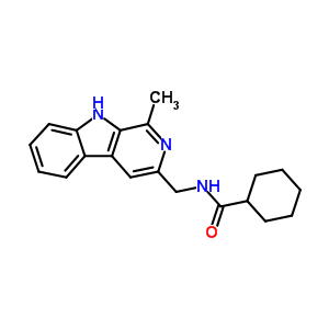 N-(1-methyl-9h-pyrido[3,4-b]indol-3-ylmethyl)cyclohexanecarboxamide Structure,63885-52-9Structure