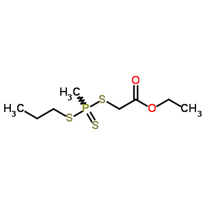 [[Methyl (propylthio)thiophosphinoyl ]thio]acetic acid ethyl ester Structure,63906-39-8Structure