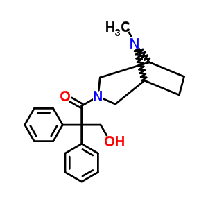 3-(2,2-Diphenyl-3-hydroxypropionyl)-8-methyl-3,8-diazabicyclo[3.2.1]octane Structure,63978-03-0Structure