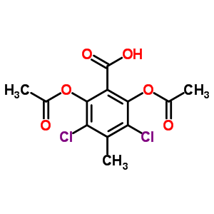 2,6-二(乙酰氧基)-3,5-二氯对甲苯甲酸结构式_63980-09-6结构式