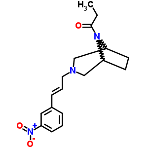 8-Propionyl-3-[3-(3-nitrophenyl)-2-propenyl ]-3,8-diazabicyclo[3.2.1]octane Structure,63990-46-5Structure