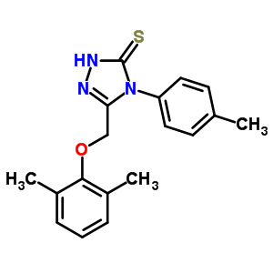 3H-1,2,4-triazole-3-thione,5-[(2,6-dimethylphenoxy)methyl]-2,4-dihydro-4-(4-methylphenyl)- Structure,64013-55-4Structure