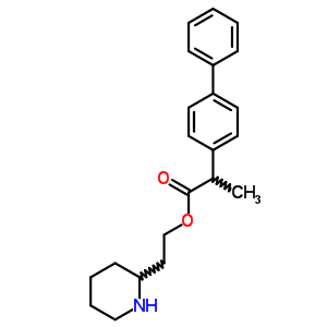 2-哌啶-2-基乙基 2-(4-苯基苯基)丙酸酯结构式_64046-66-8结构式