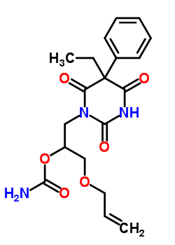 1-[3-Allyloxy-2-(aminocarbonyloxy)propyl]-5-ethyl-5-phenyl-2,4,6(1h,3h,5h)-pyrimidinetrione Structure,64058-17-9Structure