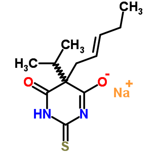 5-异丙基-5-(2-戊烯基)-2-钠硫基-4,6(1H,5H)-嘧啶二酮结构式_64059-38-7结构式