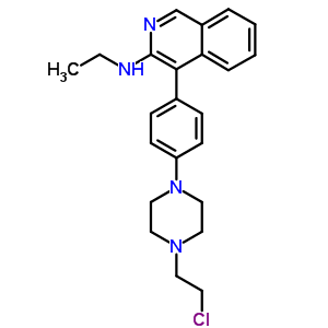 4-[4-[4-(2-氯乙基)-1-哌嗪]苯基]-n-乙基-3-异喹啉胺结构式_64157-49-9结构式