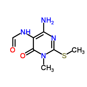 Formamide,n-[4-amino-1,6-dihydro-1-methyl-2-(methylthio)-6-oxo-5-pyrimidinyl]- Structure,64194-61-2Structure