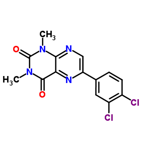 2,4(1H,3h)-pteridinedione,6-(3,4-dichlorophenyl)-1,3-dimethyl- Structure,64232-88-8Structure