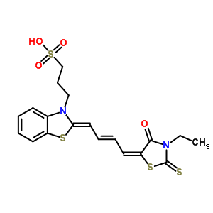 2-[4-(3-乙基-4-氧代-2-硫氧代噻唑啉-5-基)-2-丁烯]-3(2H)-苯并噻唑-1-丙烷磺酸结构式_64285-53-6结构式