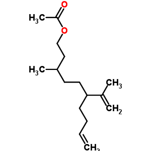 3-Methyl-6-isopropenyl-9-decen-1-ol acetate Structure,64309-03-1Structure