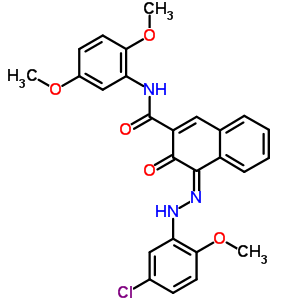 (4E)-4-[(5-chloro-2-methoxy-phenyl)hydrazinylidene]-n-(2,5-dimethoxyphenyl)-3-oxo-naphthalene-2-carboxamide Structure,64346-10-7Structure