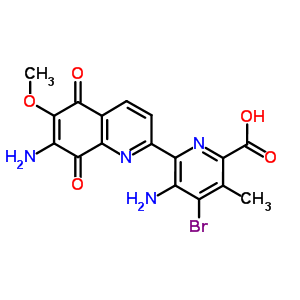 2-Pyridinecarboxylicacid,5-amino-6-(7-amino-5,8-dihydro-6-methoxy-5,8-dioxo-2-quinolinyl)-4-bromo-3-methyl- Structure,64463-45-2Structure