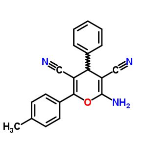 4H-pyran-3,5-dicarbonitrile,2-amino-6-(4-methylphenyl)-4-phenyl- Structure,64646-39-5Structure