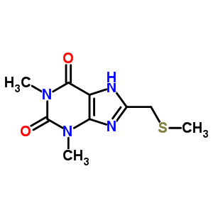 1H-purine-2,6-dione,3,9-dihydro-1,3-dimethyl-8-[(methylthio)methyl]- Structure,6466-39-3Structure