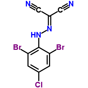 2-[2-(2,6-二溴-4-氯苯基)肼基]-丙二腈结构式_64691-94-7结构式