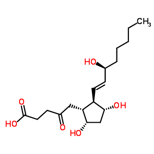 (1R,2R,3R,5S)-3,5-二羟基-2-[(1E,3S)-3-羟基-1-辛烯-1-基]-gamma-氧代-环戊烷戊酸结构式_64700-71-6结构式