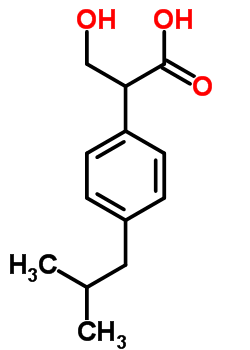 Benzeneacetic acid,-alpha--(hydroxymethyl)-4-(2-methylpropyl)-(9ci) Structure,64730-72-9Structure