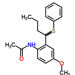 n-[4-甲氧基-2-[1-(苯基硫代)丁基]苯基]-乙酰胺结构式_64872-86-2结构式