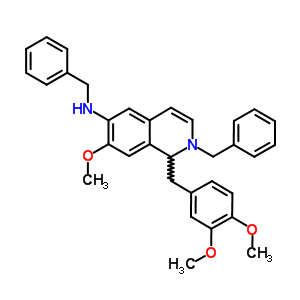 N,2-dibenzyl-1-[(3,4-dimethoxyphenyl)methyl]-7-methoxy-1h-isoquinolin-6-amine Structure,65012-52-4Structure