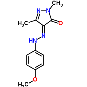 1H-pyrazole-4,5-dione,1,3-dimethyl-, 4-[2-(4-methoxyphenyl)hydrazone] Structure,65078-41-3Structure