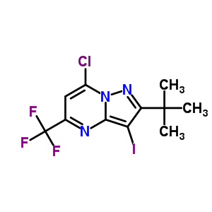 2-(Tert-butyl)-7-chloro-3-iodo-5-(trifluoromethyl)Pyrazolo[1,5-a]Pyrimidine Structure,655235-52-2Structure