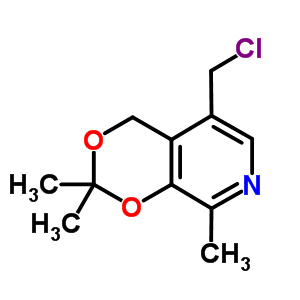 5-氯甲基-2,2,8-三甲基-4H-[1,3]二噁英并-[4,5-c]吡啶盐酸盐结构式_6562-92-1结构式