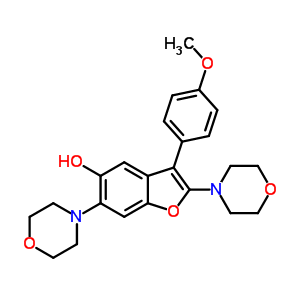 3-(4-Methoxyphenyl)-2,6-dimorpholin-4-yl-benzofuran-5-ol Structure,66092-47-5Structure