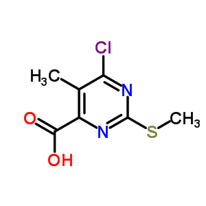 6-氯-5-甲基-2-(甲基硫代)-4-嘧啶羧酸结构式_6623-83-2结构式